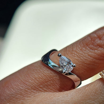 Curved Pear Ring