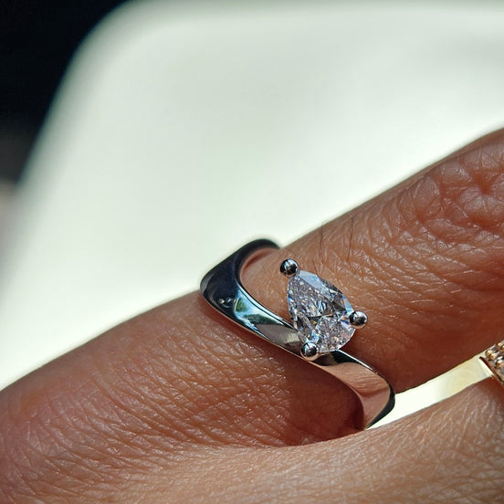 Curved Pear Ring