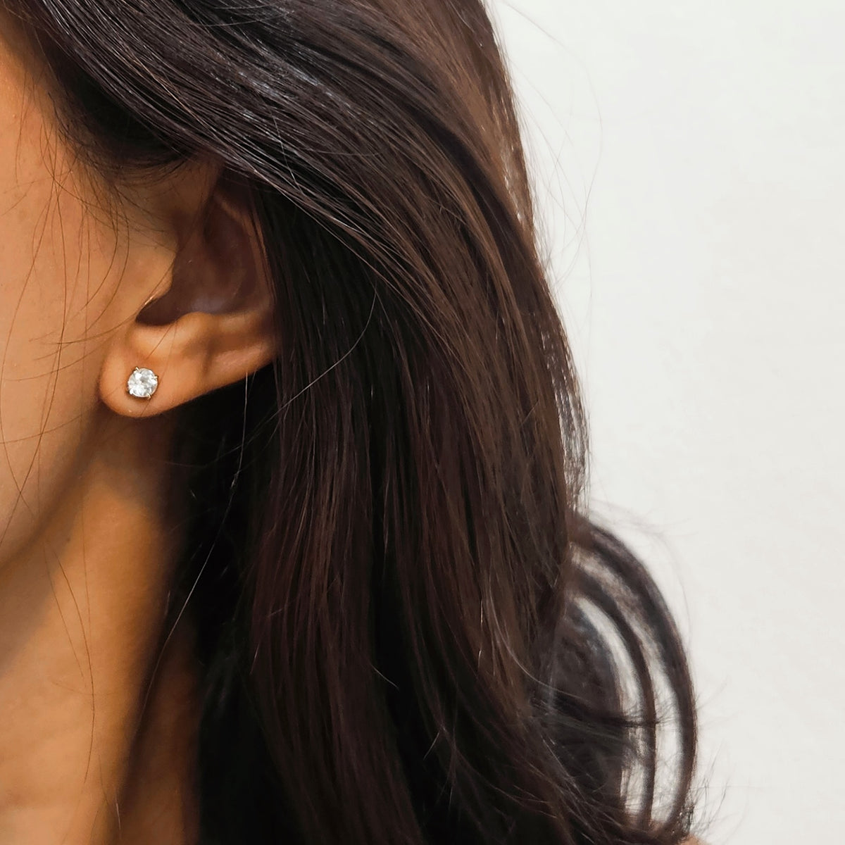 White Topaz Studs - 0.5 Carat