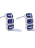 Blue Baguette Studs