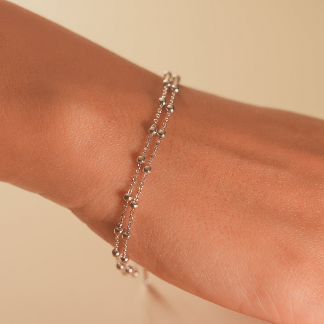 Silver Beaded Bracelet