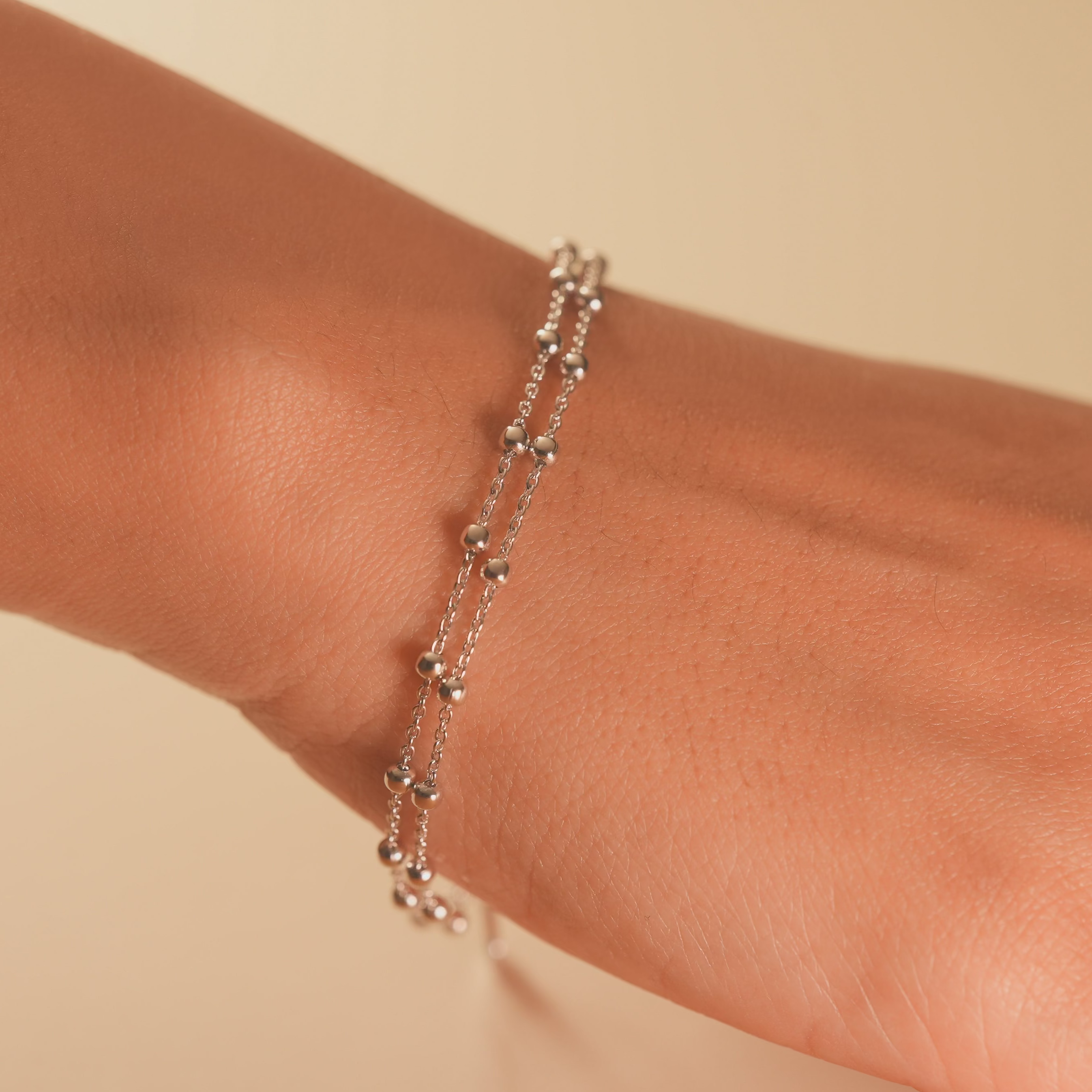Silver Beaded Bracelet