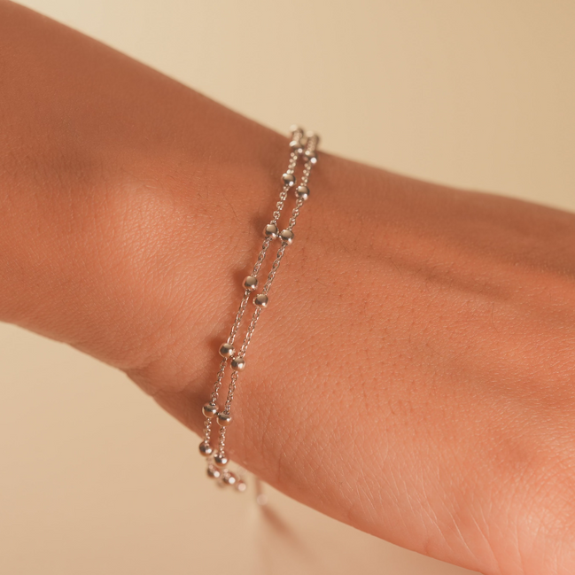 Silver Beaded Bracelet