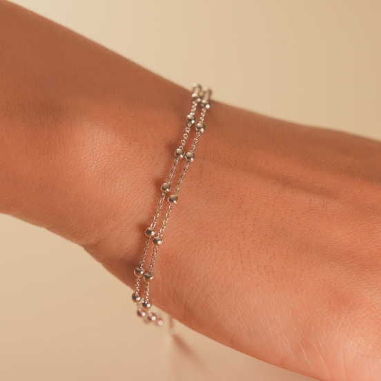 Silver Beaded Bracelet