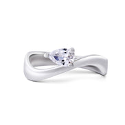Curved Pear Ring