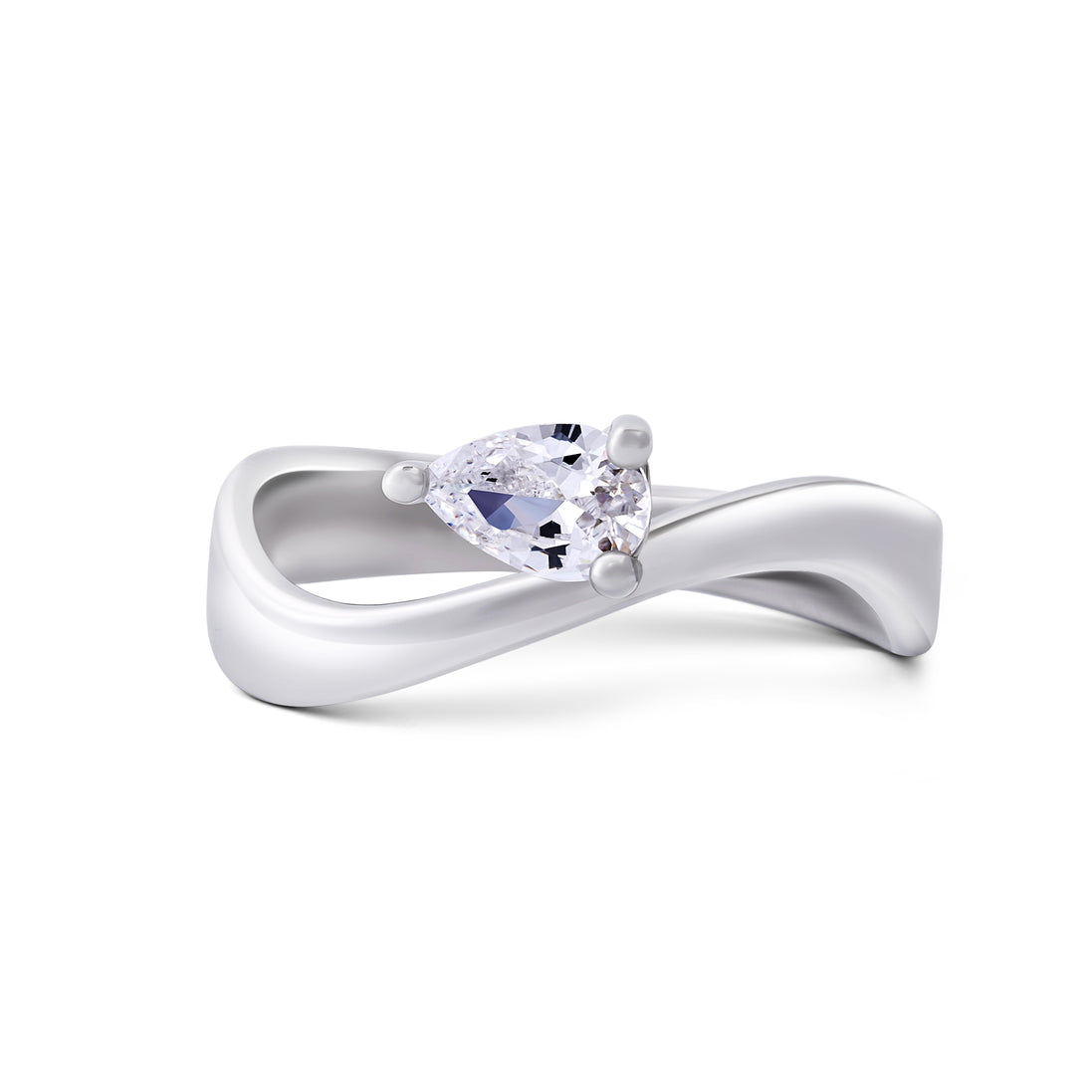 Curved Pear Ring