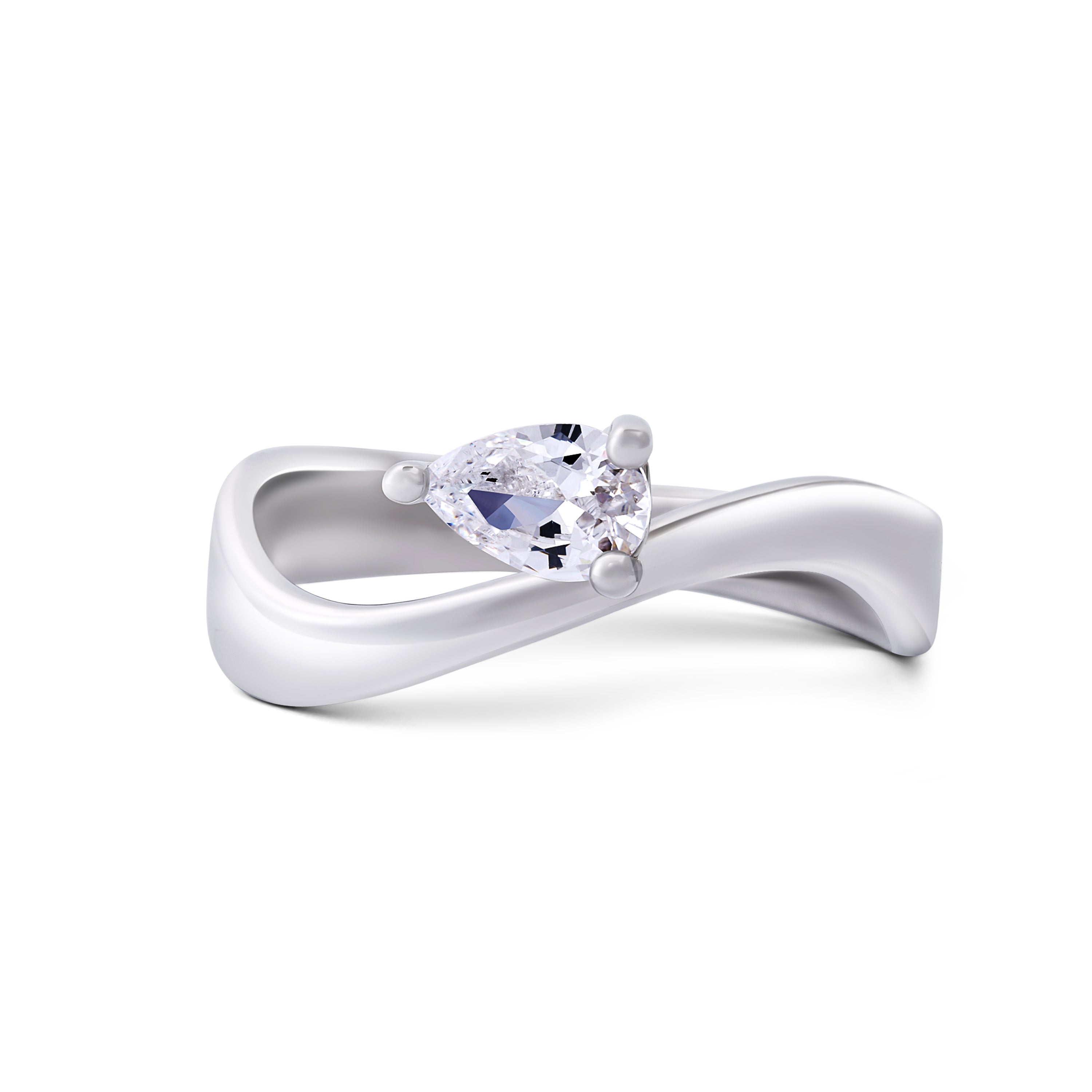Curved Pear Ring