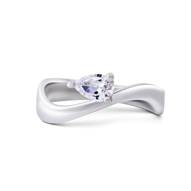 Curved Pear Ring