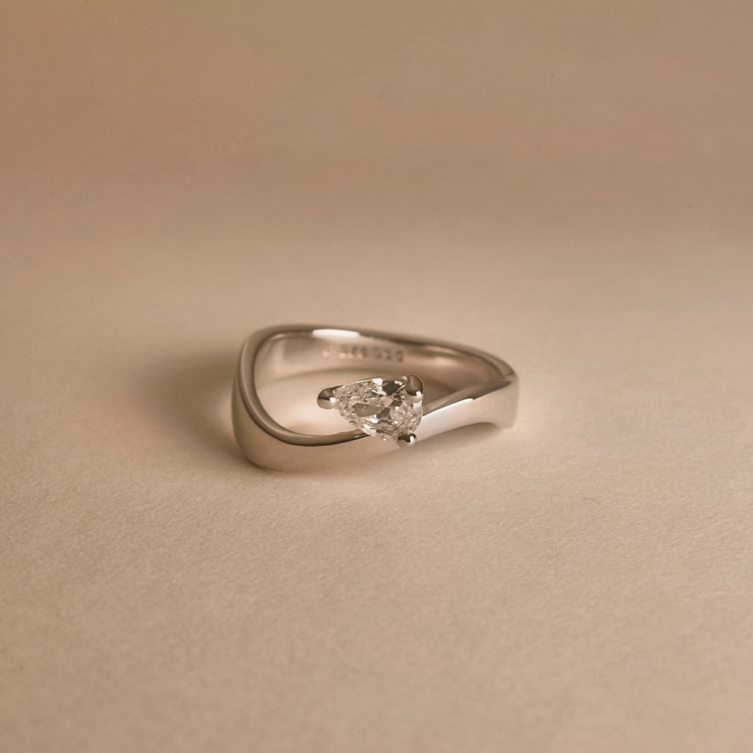 Curved Pear Ring