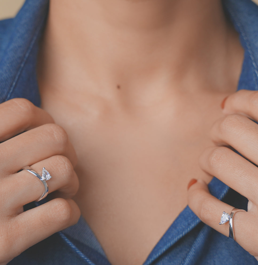 Curved Pear Ring