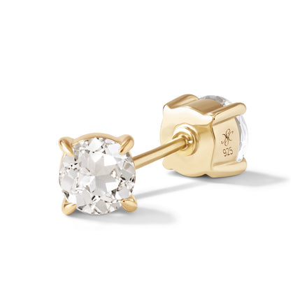 White Topaz Studs - 0.5 Carat