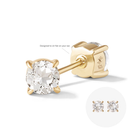 White Topaz Studs - 0.5 Carat